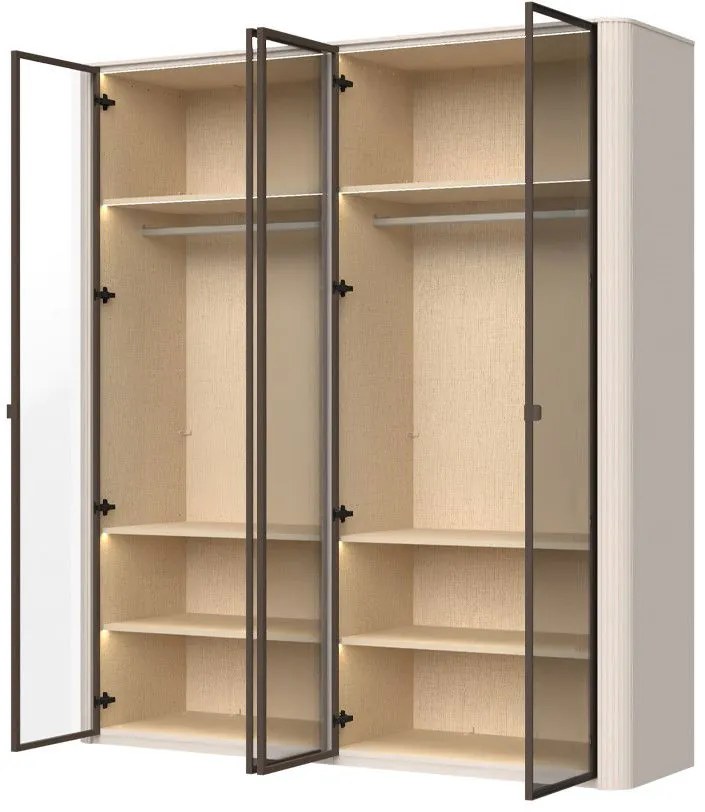 Гардероб Dutchess четирикрил стъкло