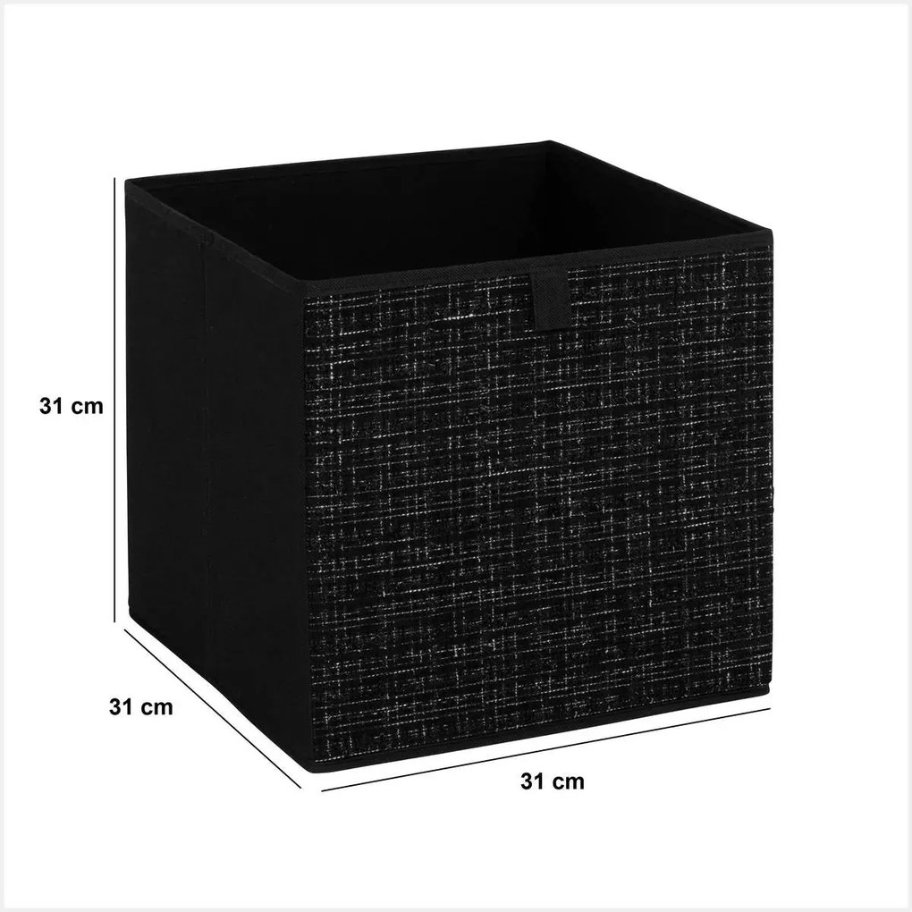 Кутия за съхранение 5five Mix & Modul, Туид, 31x31 cm - Черен