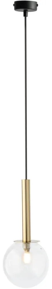Пендел DAISY 1xG9/12W/230V Ø 14 см златист/черен/прозрачен