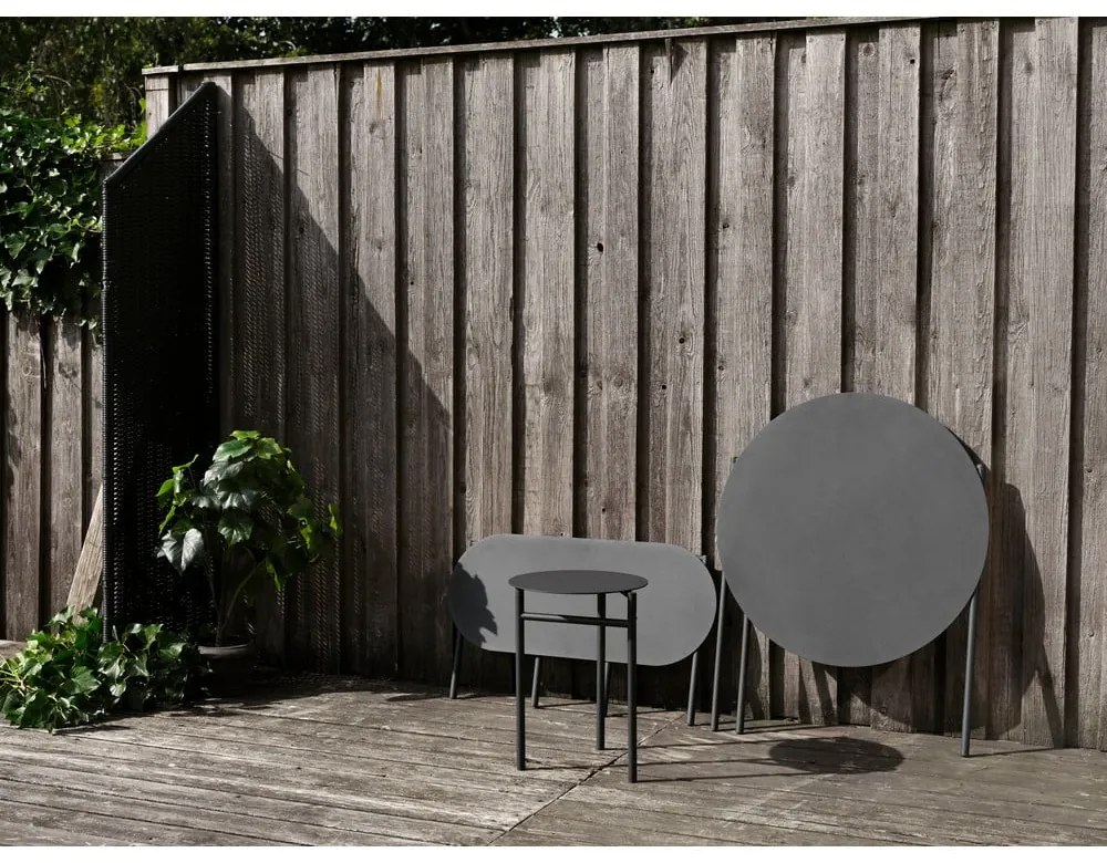 Черна метална кръгла трапезна маса ø 70 cm Disc – Zone