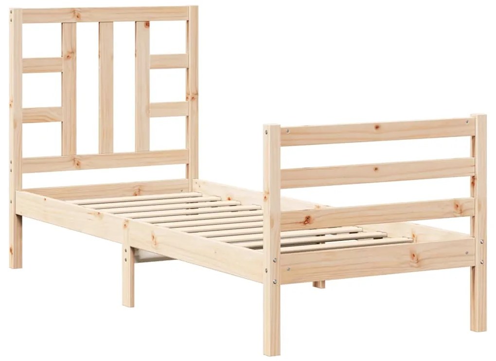 3193881 vidaXL Рамка за легло с табла Small Single дърво масив