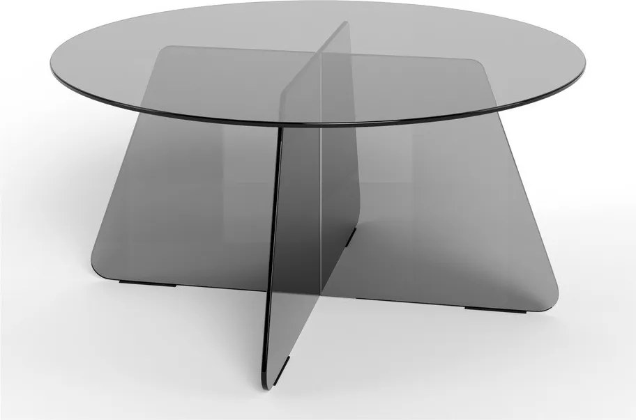 Сива стъклена кръгла масичка за кафе ø 80 cm Samos – Actona