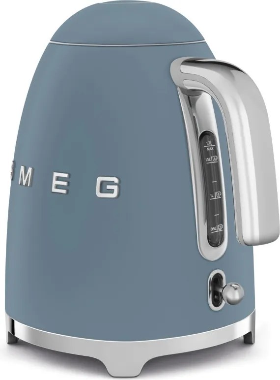 Електрическа кана SMEG KLF03SBMEU, 2400 W, 1.7 л, 360° основа, Матово покритие, Буреносно синьо
