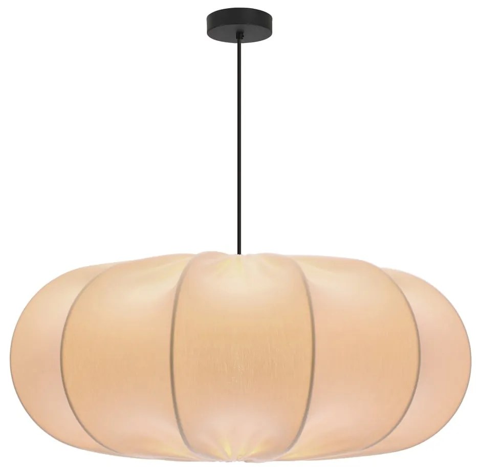 Бяло висящо осветително тяло с текстилен абажур ø 52 cm Cafee – Candellux Lighting