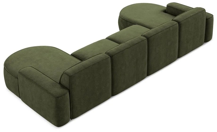 Зелен шенилов ъглов диван (U форма) Omao – Makamii