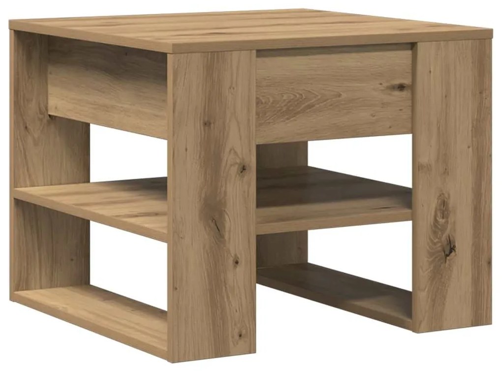 856819 vidaXL Кафе маса, дъб артизан, 55,5x55x45 см, инженерно дърво
