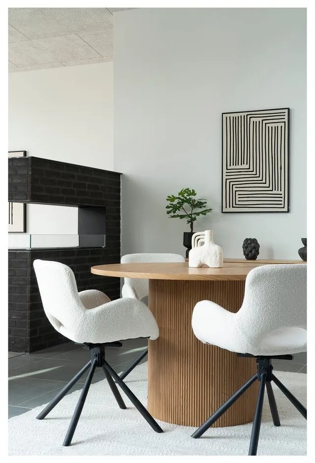 Бели тапицирани трапезни столове в комплект с подлакътници 2 бр. Amorim – House Nordic