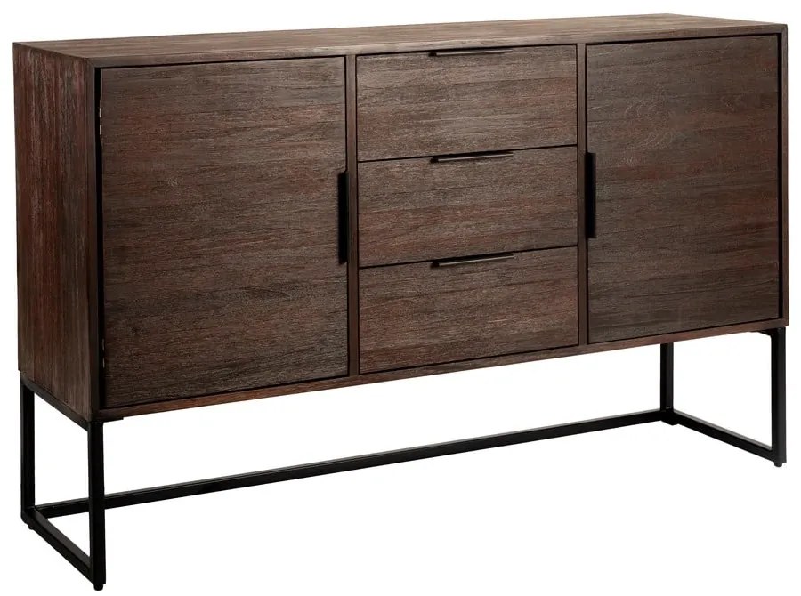 Кафяв нисък скрин от масивно тиково дърво 135x82 cm Webster – White Label