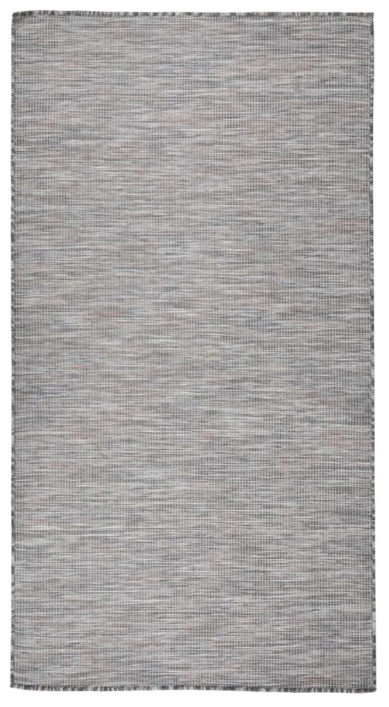 340813 vidaXL Градински плоскотъкан килим, 80x150 см, кафяво и синьо
