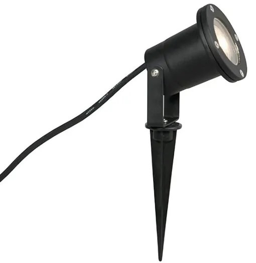Индустриален смарт шип прожектор черен с WiFi GU10 IP65 - Basic