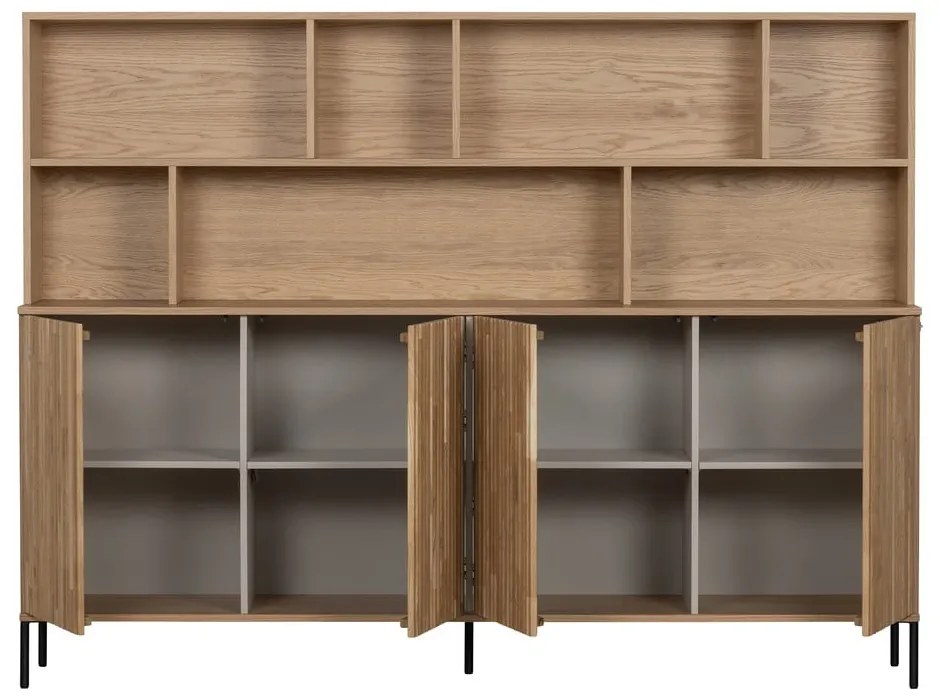 Библиотека от декор от дъб в естествен цвят 200x150x44 cm Gravure – WOOOD