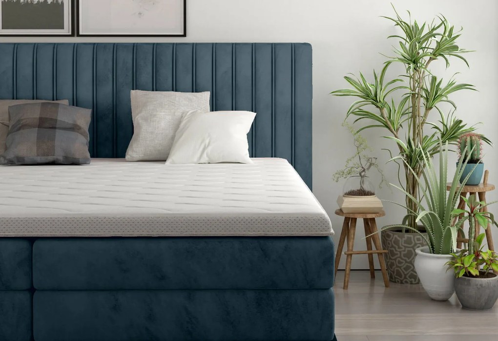 Тапицирано легло Melantha С матрак и протекор-180 x 200-Petrol