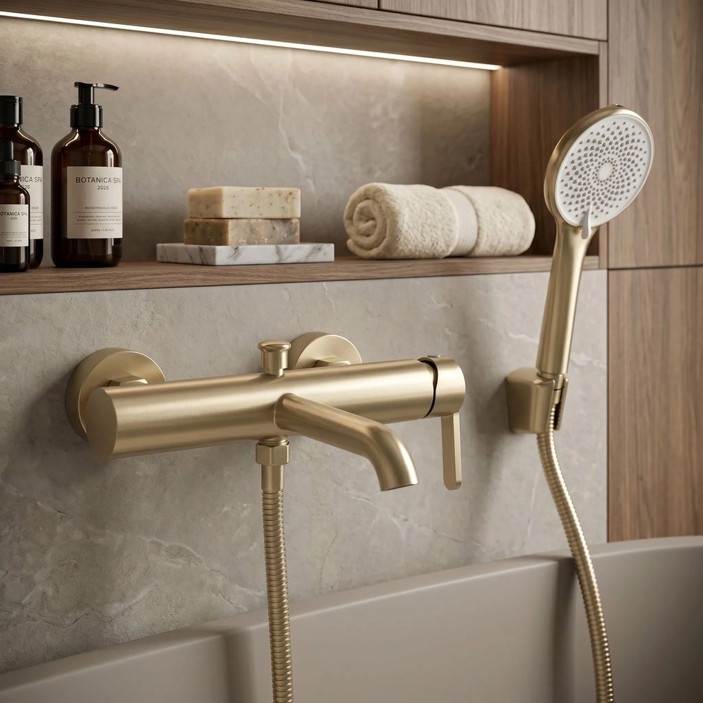 Смесител за вана Rea Ontario Side Brush Gold