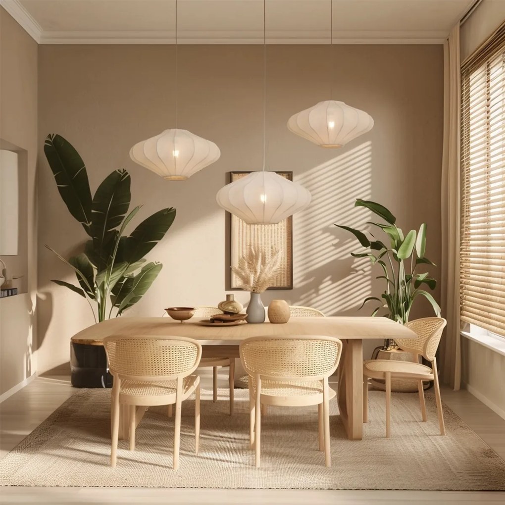 Japandi висяща лампа бежова 50 см 3 светлини - Plu