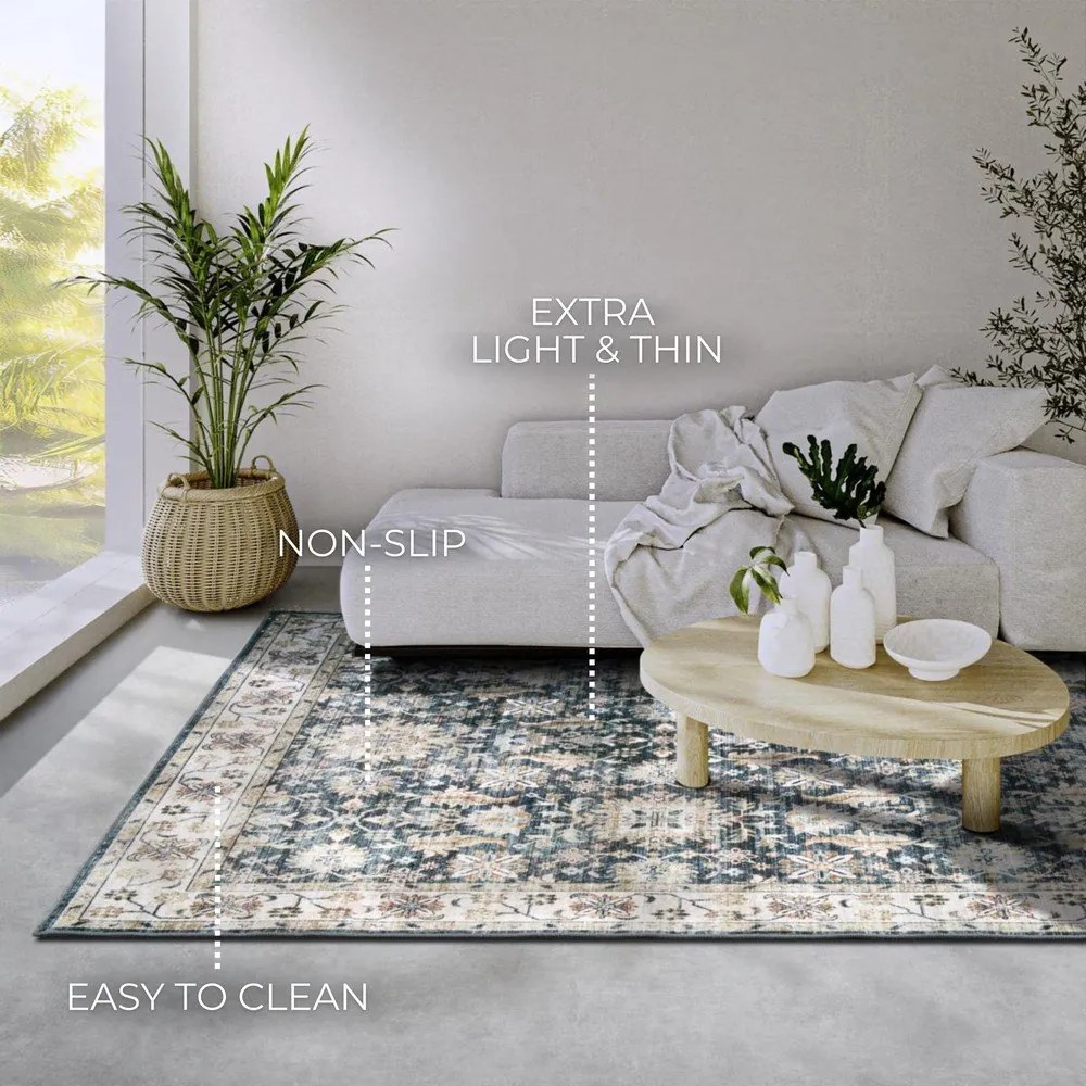 Син килим 120x160 cm Saveh Blue Cream – Elle Decoration