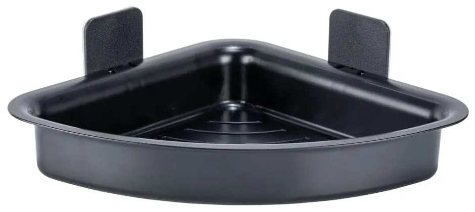 Черен пластмасов рафт за баня без пробиване Parma – Allstar