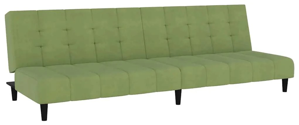 375766 vidaXL 2-местно разтегателно канапе, светлозелено, кадифе
