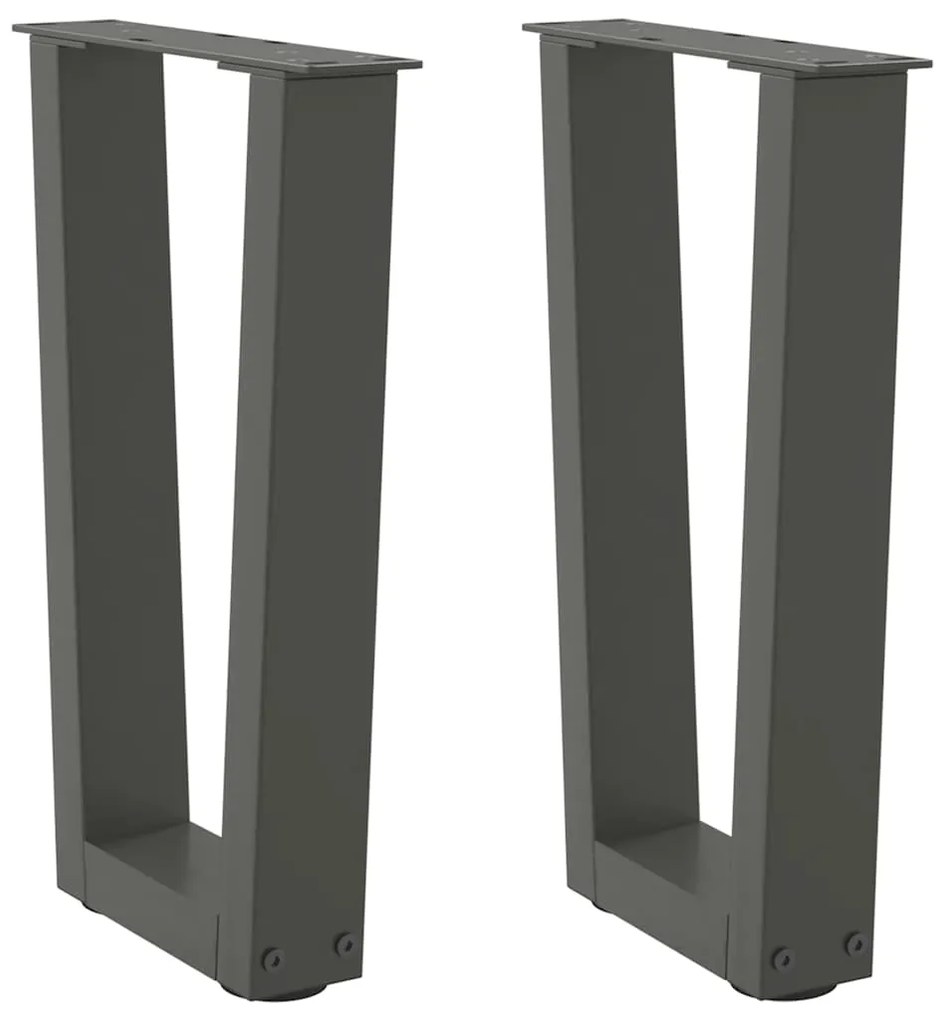 4012622 vidaXL Крака за масичка за кафе, V-образна, 2 бр., антрацит, 28 x (42-43,3) см, стомана
