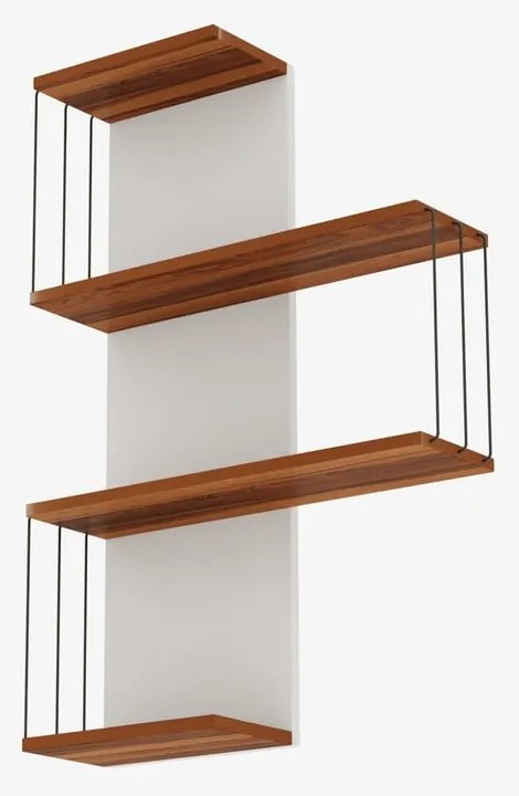 Подова етажерка с декор от бор в бял и естествен цвят 64 cm Cambel - Kalune Design