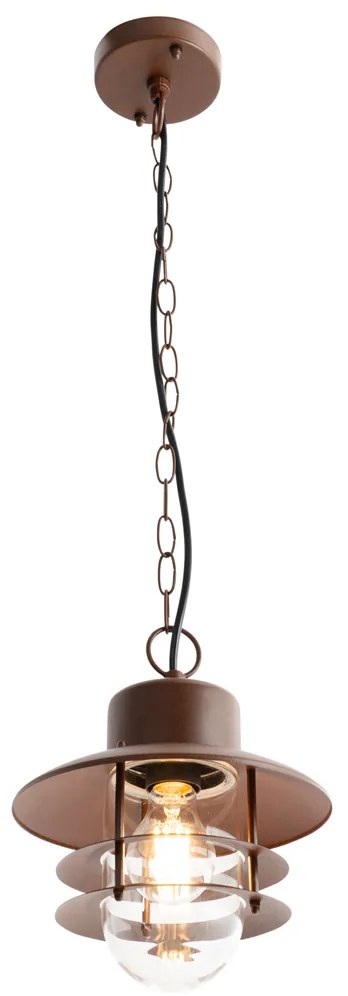 Индустриална висяща лампа ръждиво кафява IP44 - Shell