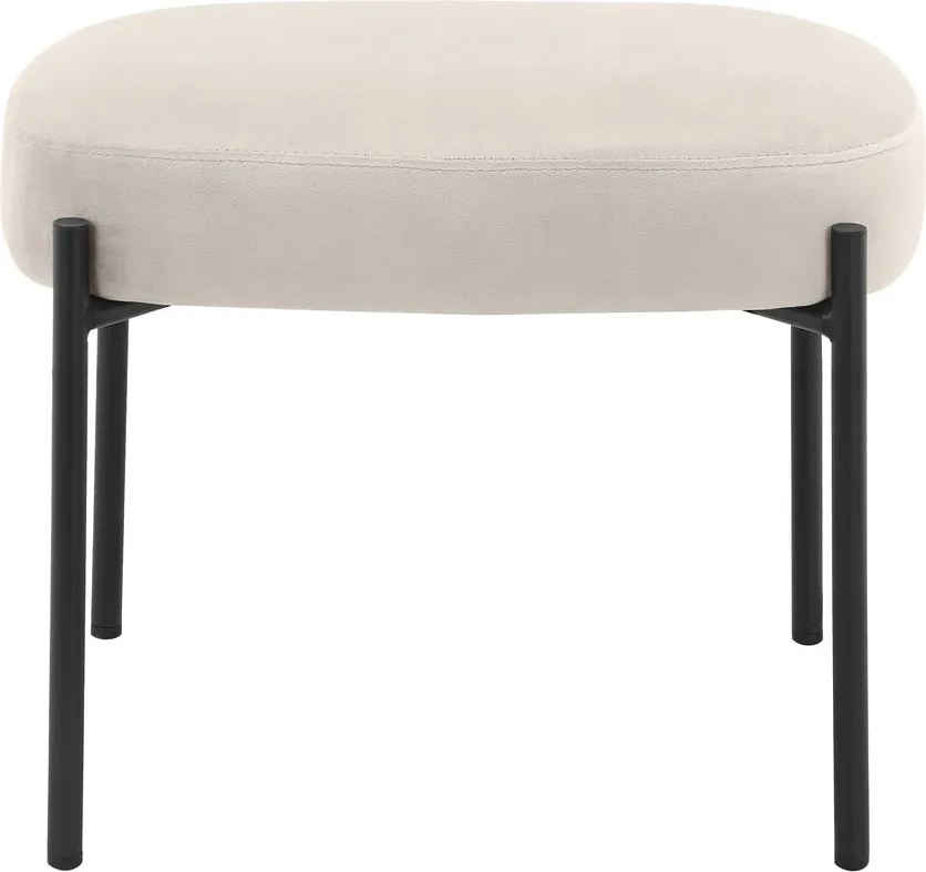 Кремав кадифен фотьойл с табуретка Jerry – Støraa