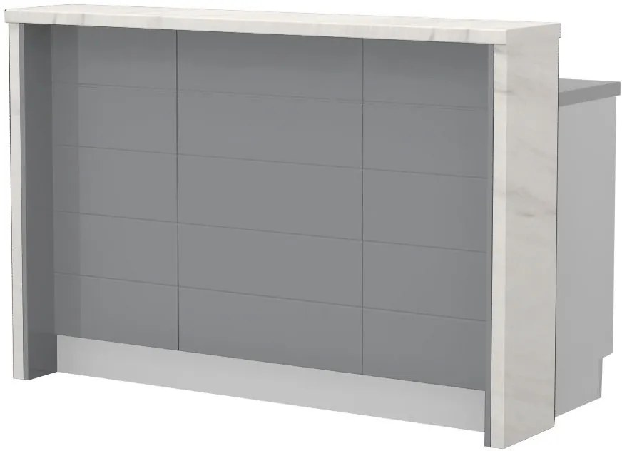 Островна кухненска пейка Hudson-Length: 150 cm.-Gray-White Marble