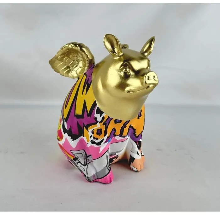 Арт.56716 Деко Фигура Graffiti Flying Pig 16cm