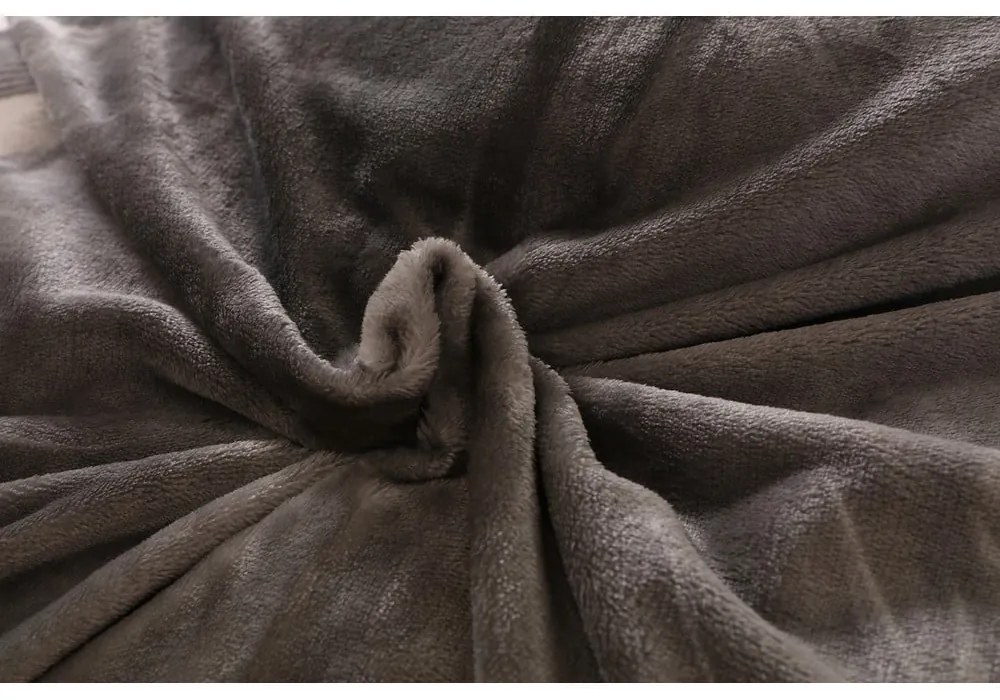 Сиво микроплюшено спално бельо за единично легло 140x200 cm - My House