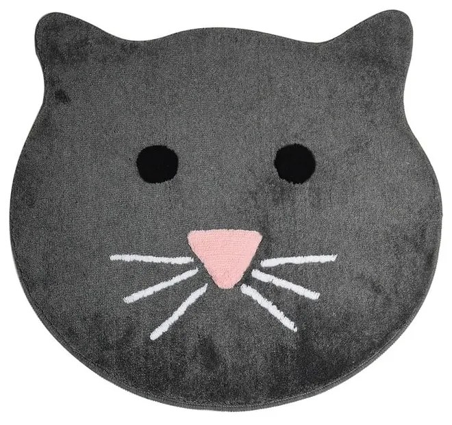 Антрацитна постелка за баня Cat, ⌀ 90 cm - Foutastic