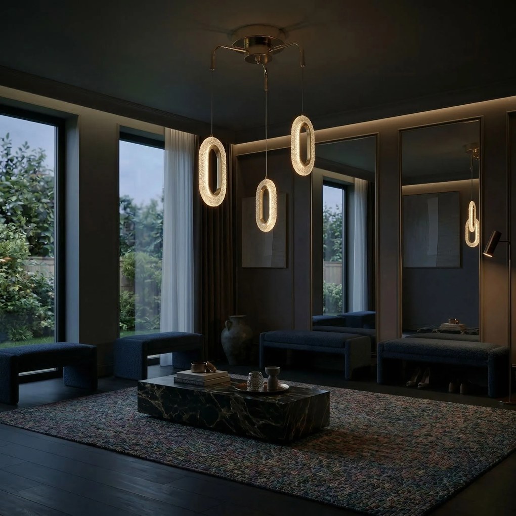 ВИСЯЩА ТАВАННА LED ЛАМПА G173-3CP GOLD