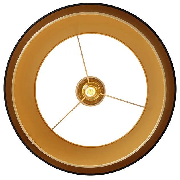 Модерна таванна лампа черна със злато 47 см Duo Shade - Combi