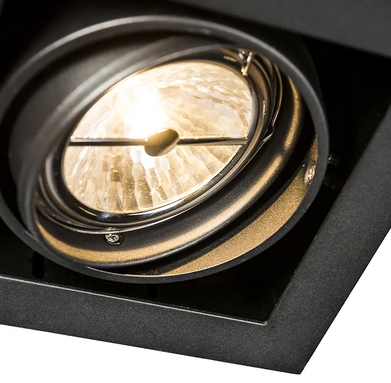 Комплект от 6 вградени прожектора черни AR111 регулируеми - Oneon