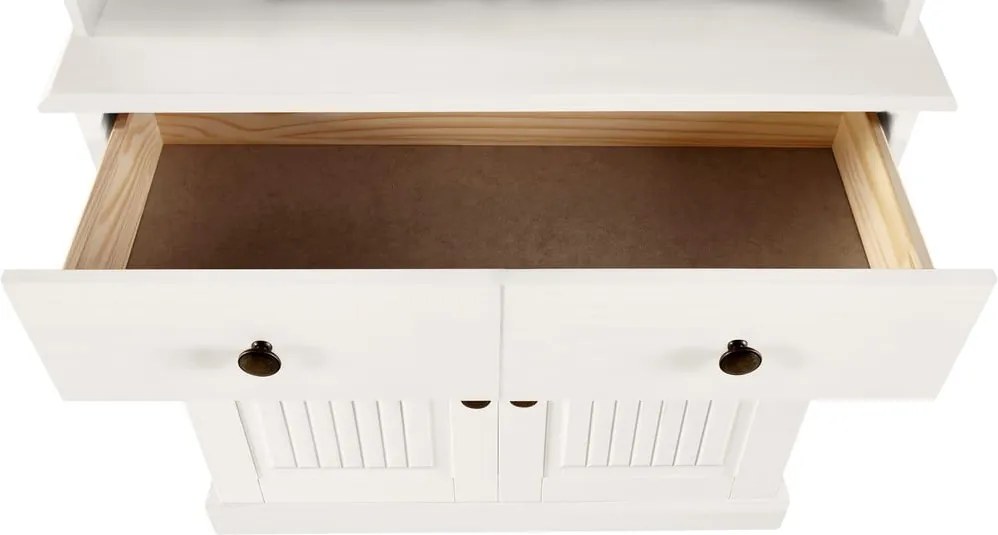 Бяла витрина от масивен бор 181x34 cm Mille – Støraa