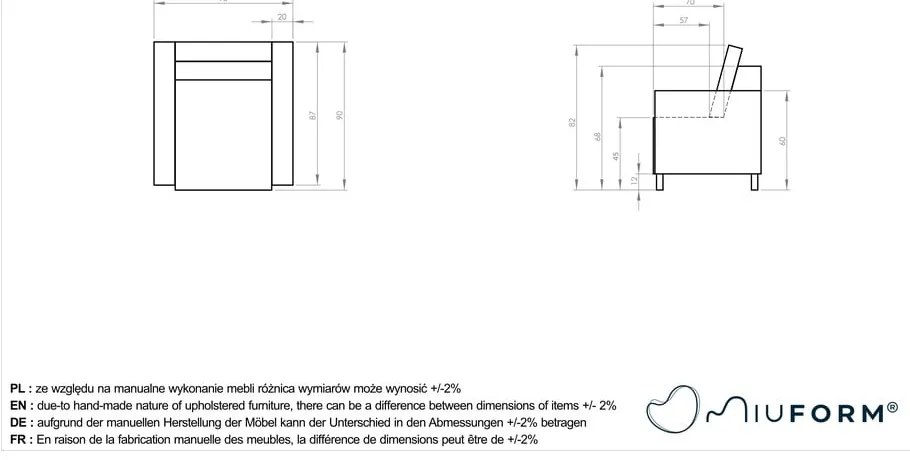 Кафяво кресло от изкуствена кожа Lofty Lilly – Miuform