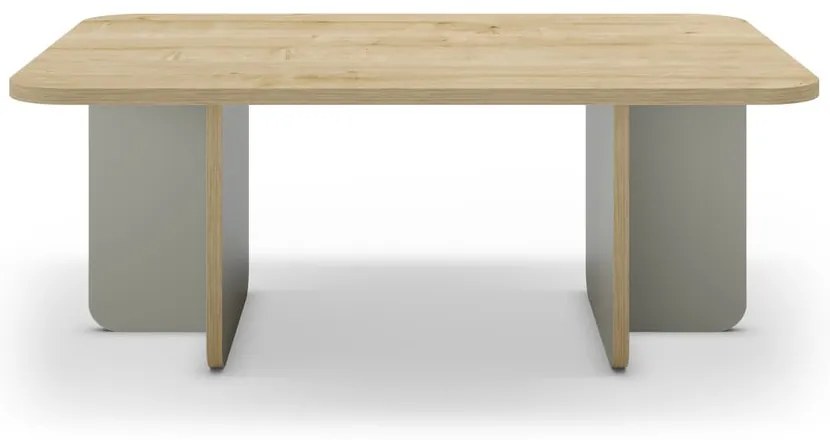 Светлозелена/естествена масичка за кафе с дъбов плот 56x100 cm Hillary – Marckeric