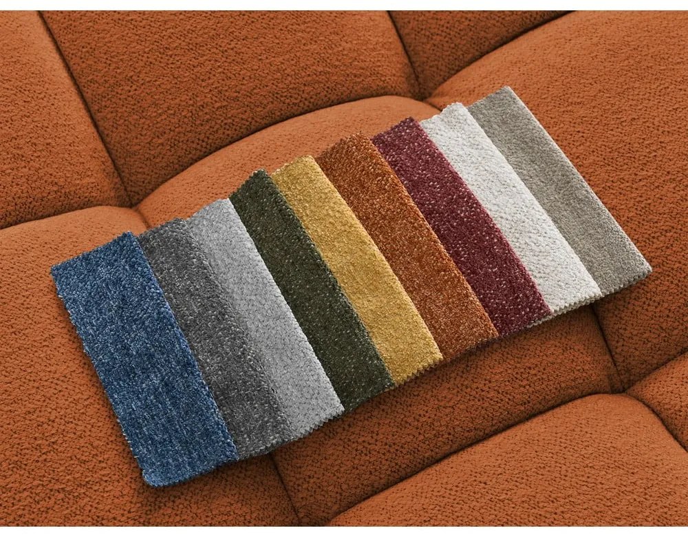 Теракотен шенилов сгъваем/с място за съхранение ъглов диван (ляв ъгъл/L форма) Everest – Bobochic Paris