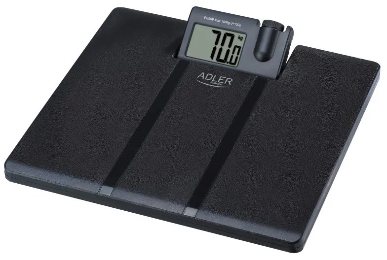 Кантар Adler AD 8182, До 180 кг, Проектор, LCD дисплей, 4 x ААA, Черен
