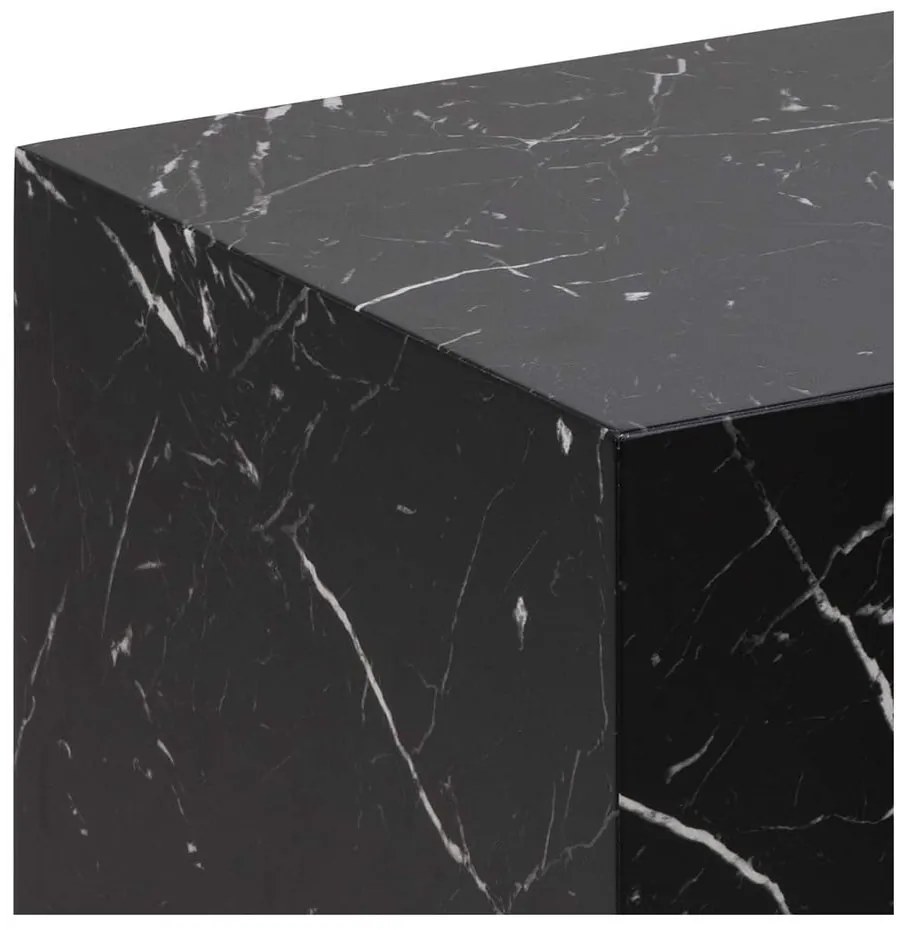 Черни масички за кафе в комплект от 2 бр. от декор от мрамор 58x58 cm Dice – Actona