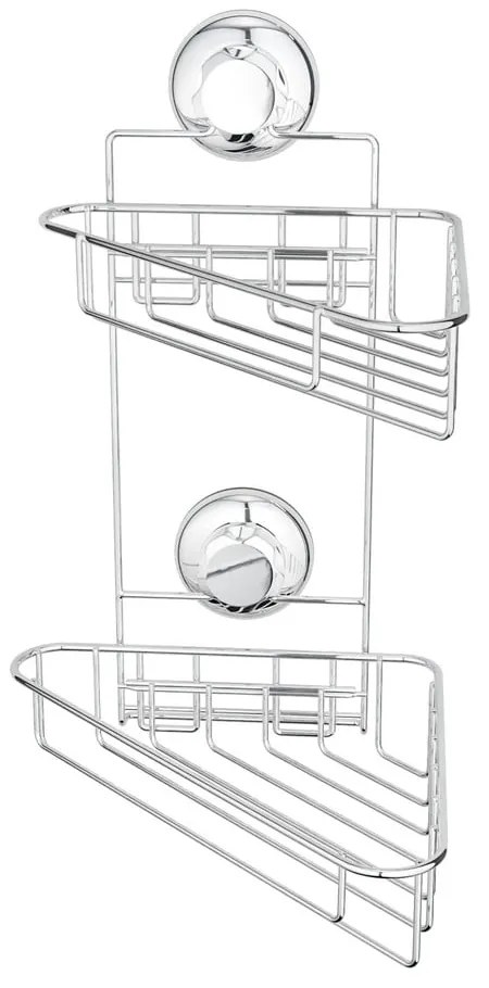 Ъглов самоносещ метален рафт за баня в сребристо Bestlock Bath - Compactor