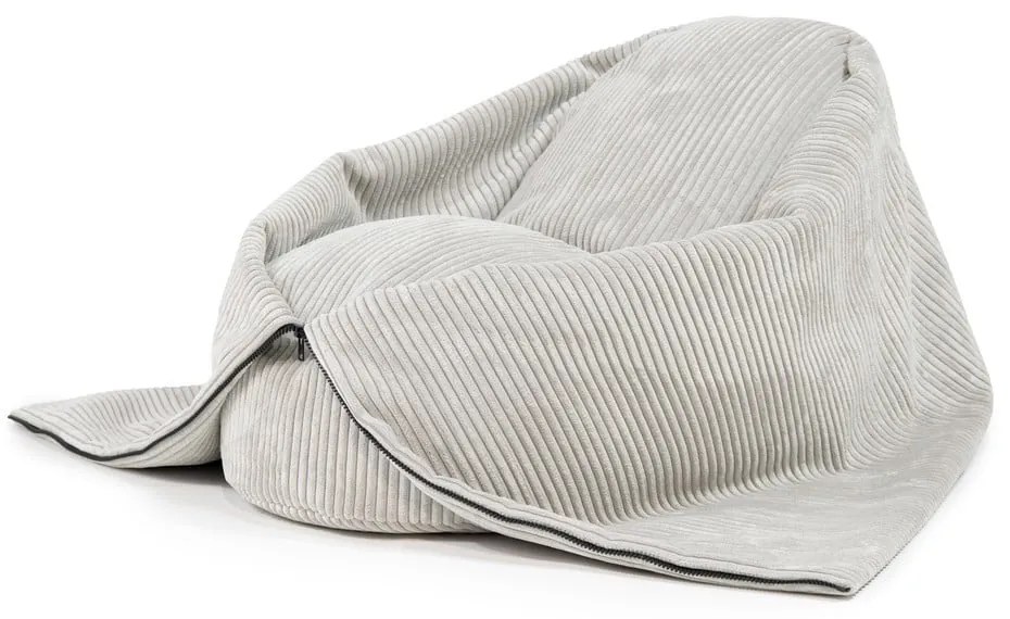 Кремав детски пуф от рипсено кадифе Cocoon 100 – SLOWDOWN