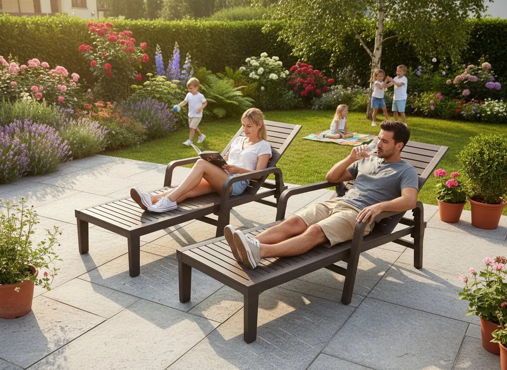 Шезлонг Concavo-тъмнокафяв