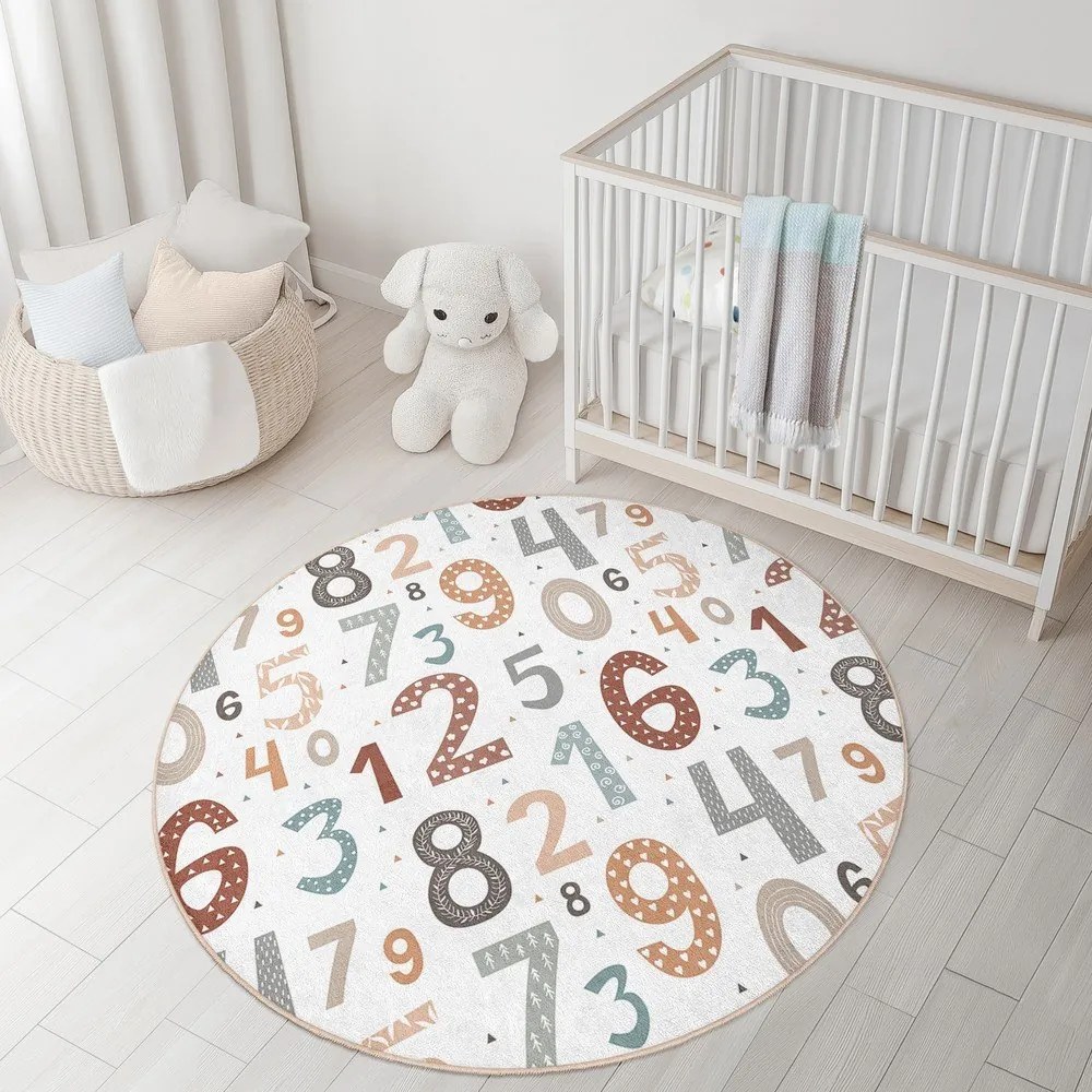 Детско килимче за игра подходящо за пране ø120 cm Happy Numbers – Mila Home