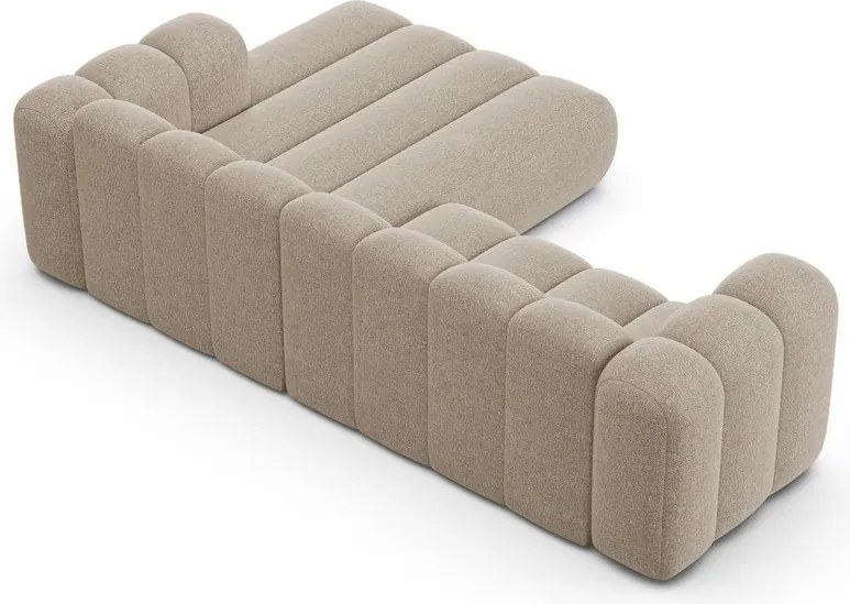 Бежов шенилов ъглов диван (десен ъгъл) Lupine – Micadoni