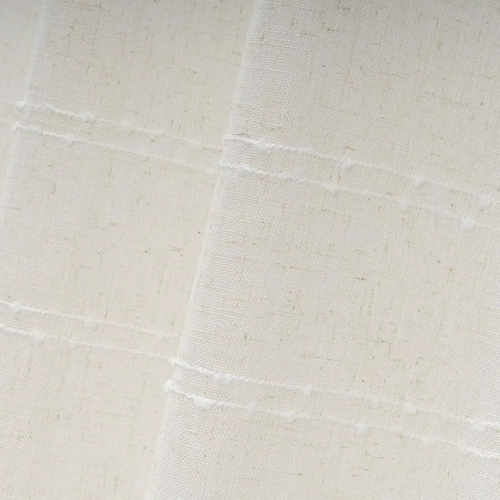 Бяло-бежово перде със смес от лен 140x260 cm Nodes – Casa Selección