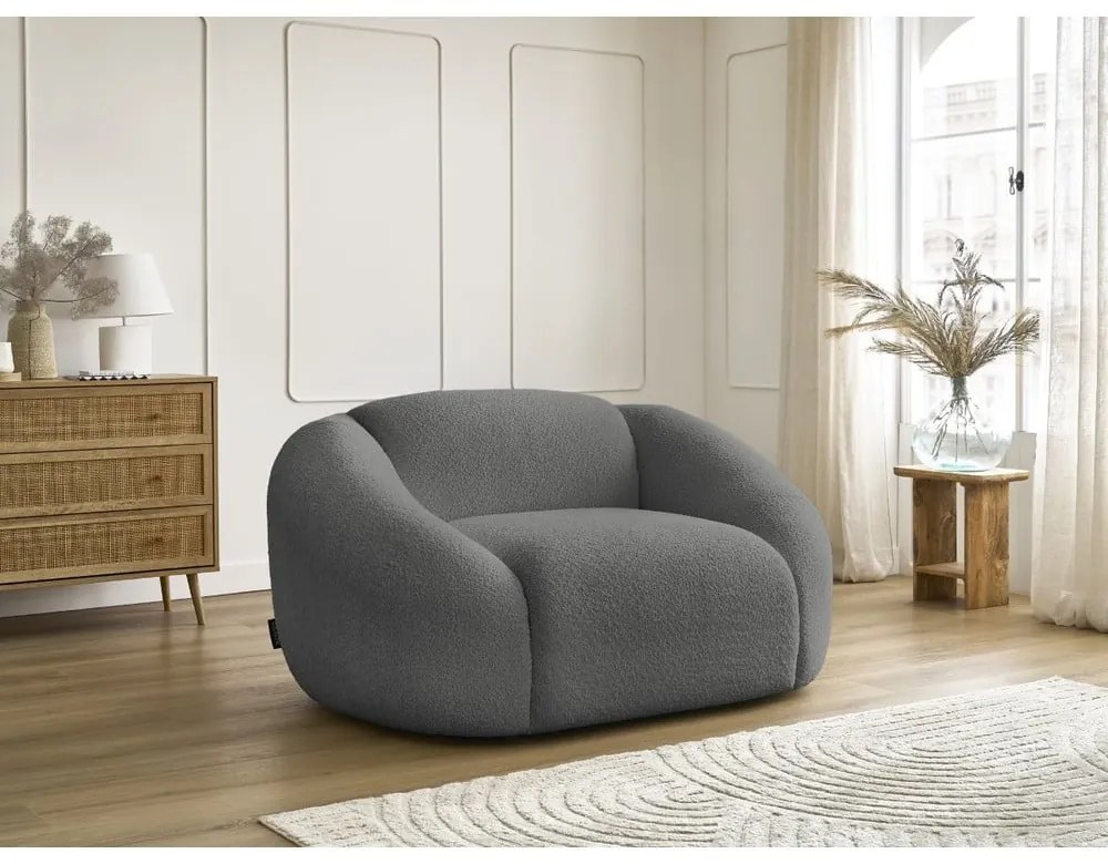 Сиво кресло от букле Tina – Bobochic Paris