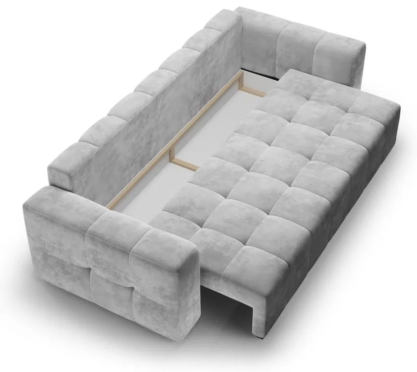 Светлосиво кадифено канапе Luca - Milo Casa