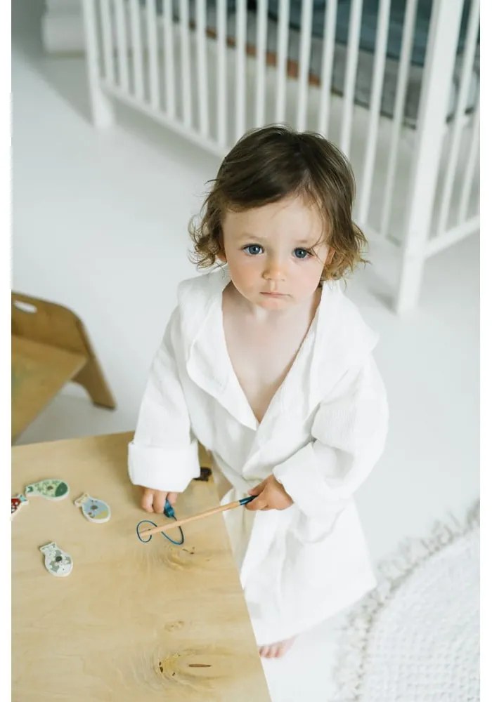 Детски бял ленен халат Nature, размер 122 - 128 - Linen Tales