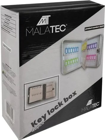 Метална кутия за съхранение на ключове Malatec — Стенна, със секретна брава и ключодържатели