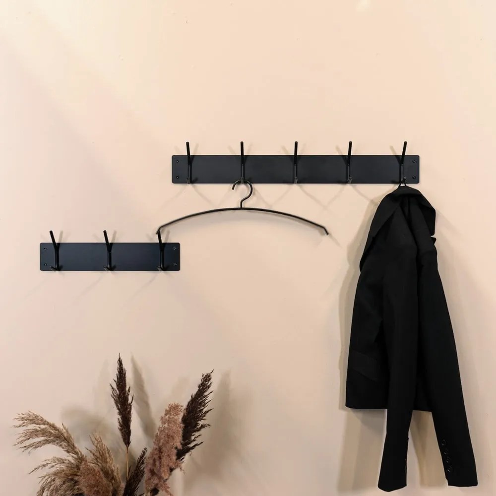 Черна метална стенна закачалка 40 cm Fusion – Spinder Design