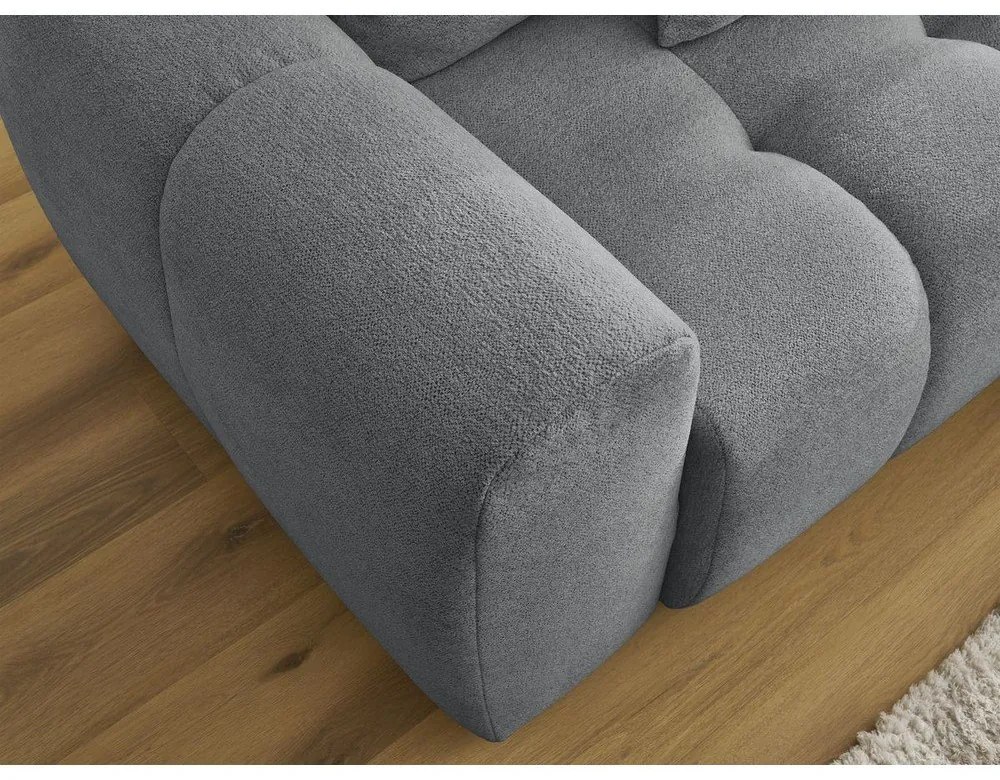 Сив шенилов разтегателен ъглов диван с място за съхранение (десен ъгъл) Roxelane – Bobochic Paris